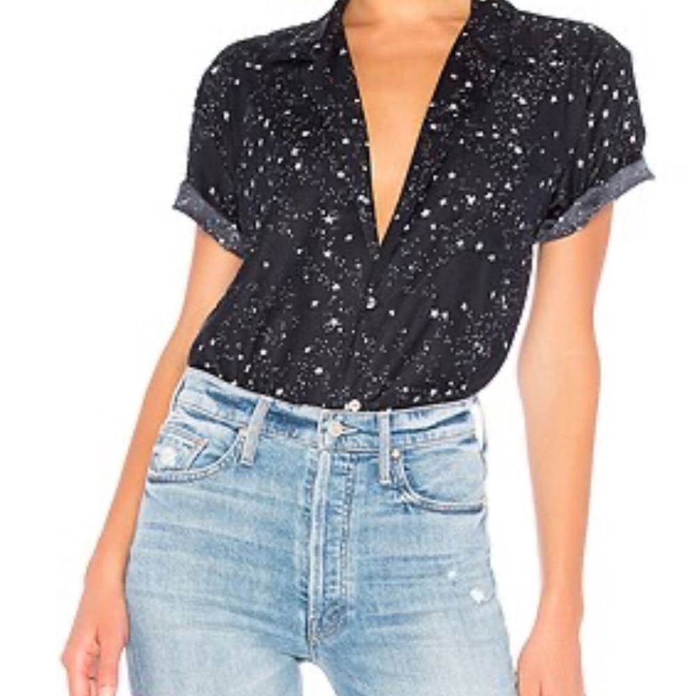 REVOLVE Black Star Pattern Button Down Shirt